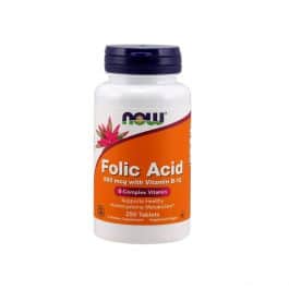 NOW Folic Acid 800 mcg with Vitamin B-12 - 250 Tablets