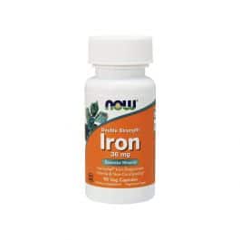 NOW Iron 36 mg Double Strength 90 Veg Capsules