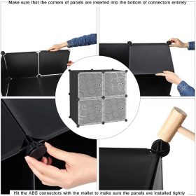 4 خزانات مكعب / أسود والوردي، واللون الأخضر