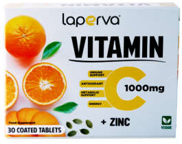 Laperva Vitamin C 1000 Mg Plus Zinc 30 Coated Veggie Tablets