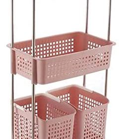 سلة الغسيل / الوردي والبني والأبيض